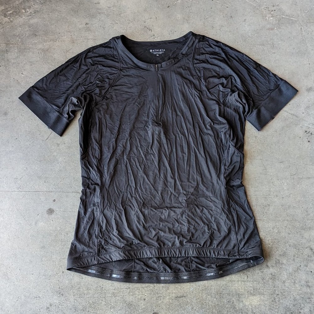 Athleta Black Biking Velo Cycle Jersey Top size XL
